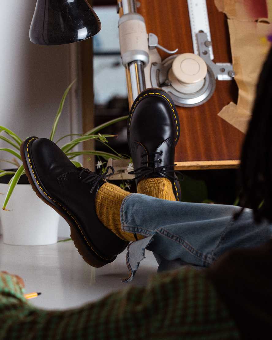 Dr Martens 1461 Vintage Made In England Manila Mens Oxford Shoes Black